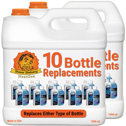 2 bottles of Shaver Shebang for Philips Norelco Jet Clean HQ200. Each bottle replaces 10 Jet Clean bottles.