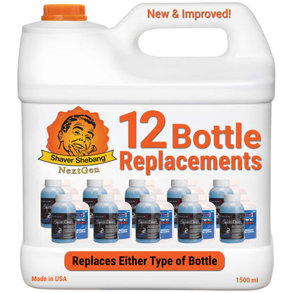 1 bottle of Shaver Shebang for Remington® PowerClean. Each bottle replaces 12 PowerClean bottles.